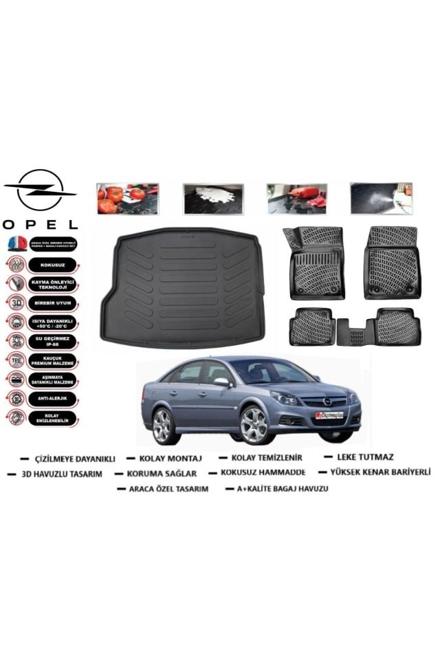 Opel Vectra C 2002 Model Bagaj Havuzu Araca Özel Paspas Takımı Prrox