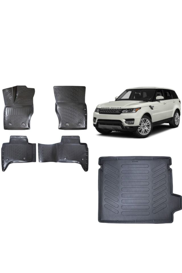 Land Rover Range Rover Sport 2013-2018 Arası 3D Bagaj Havuzu+3D Havuzlu Araca Özel Paspas Takımı
