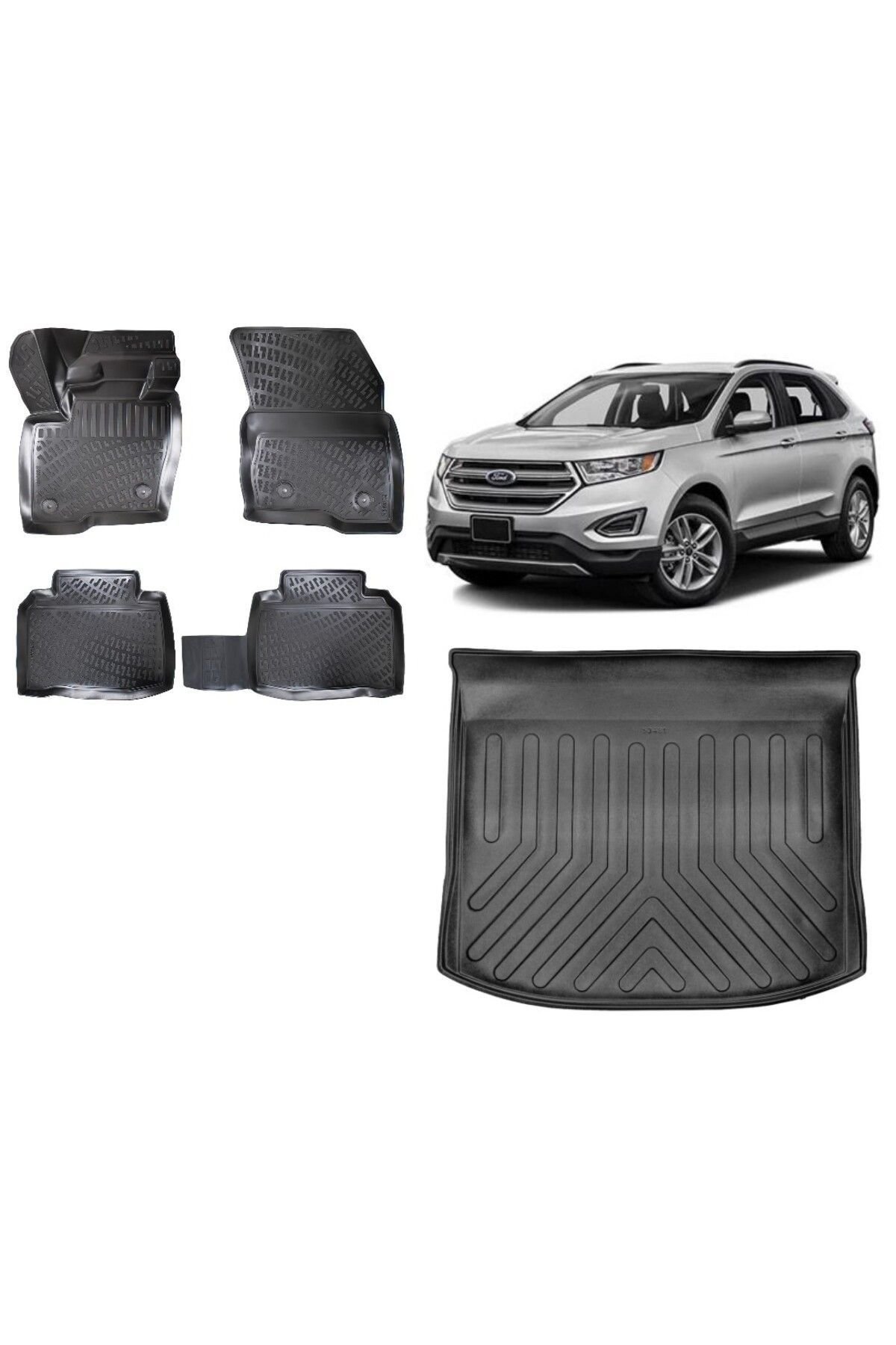 Ford Edge 2016 Sonrası 3D Bagaj Havuzu+3D Havuzlu Araca Özel Paspas Takımı
