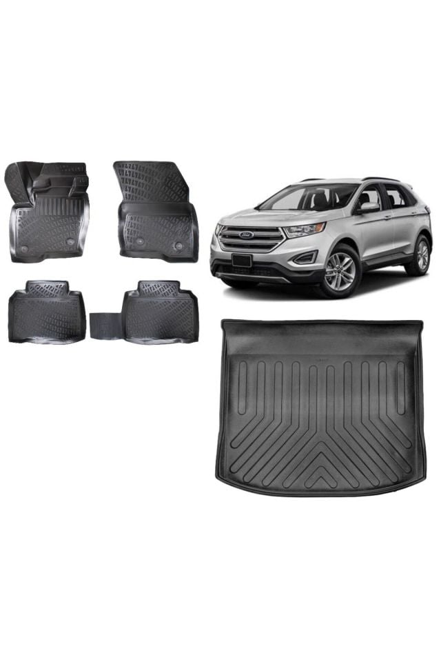 Ford Edge 2016 Sonrası 3D Bagaj Havuzu+3D Havuzlu Araca Özel Paspas Takımı
