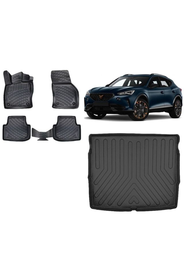 Cupra Formentor 2020 Model Üst Kademe 3D Bagaj Havuzu+3D Havuzlu Araca Özel Paspas Takımı