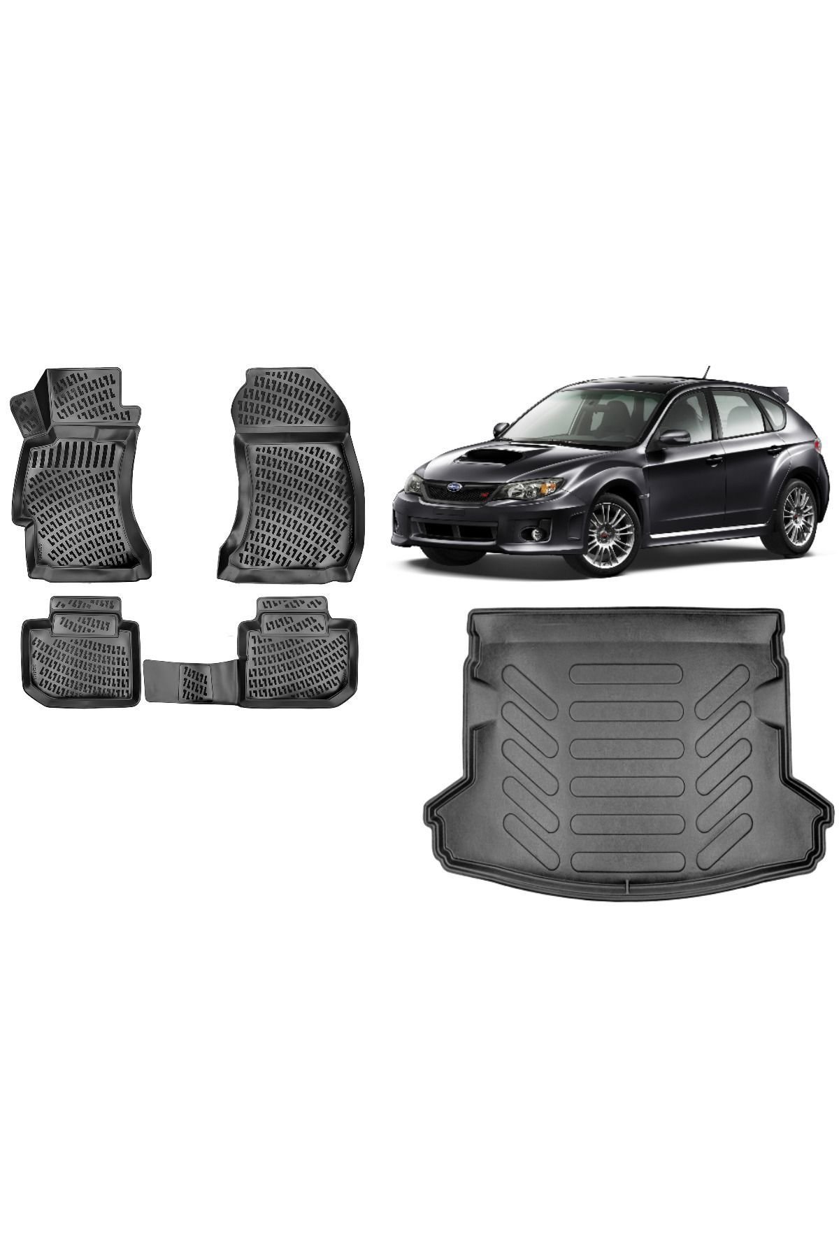Subaru İmpreza 2008-2012 3D Bagaj Havuzu+3D Havuzlu Araca Özel Paspas Takımı