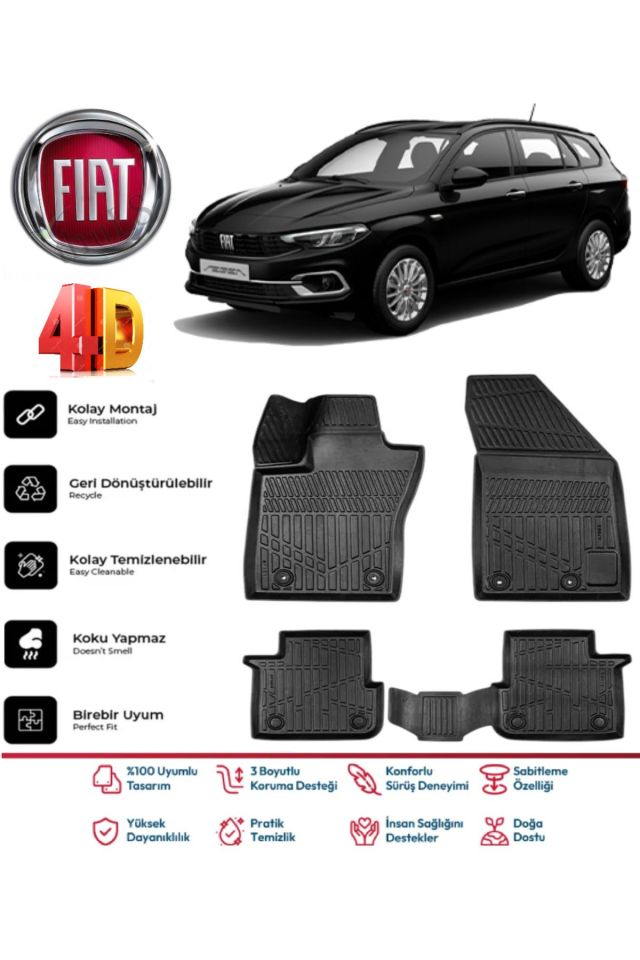 Fiat Egea Station Vagon 2023 Model 4D Havuzlu Paspas