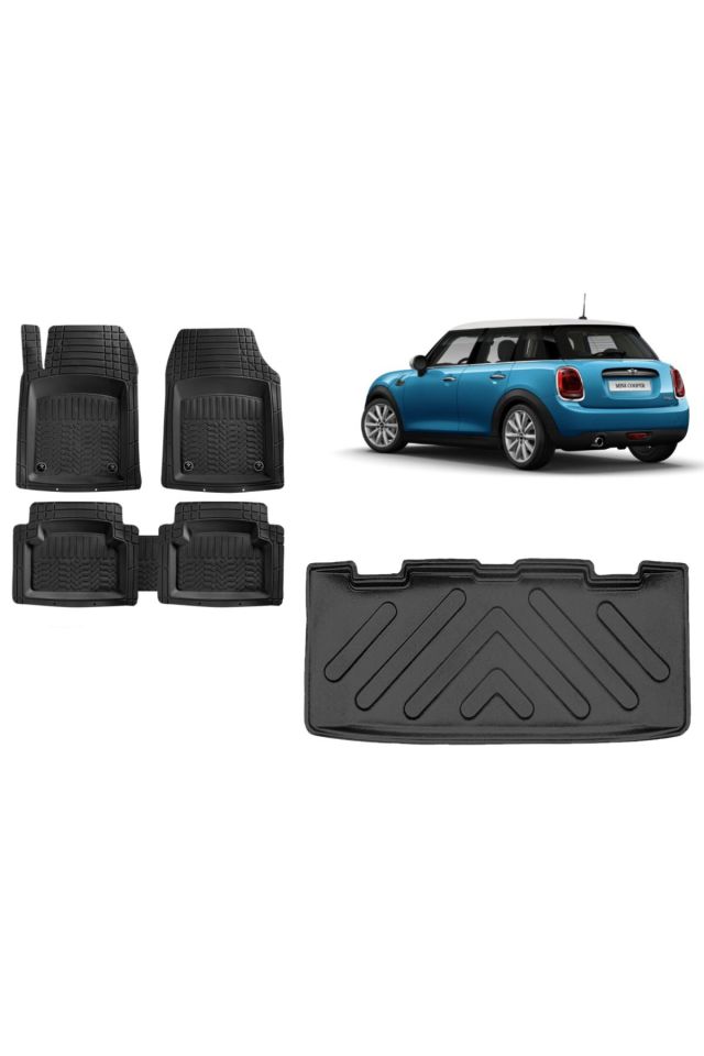 Mini Cooper R56 2013 Model 3D Bagaj Havuzu+3D Havuzlu Prof Siyah Renk Paspas
