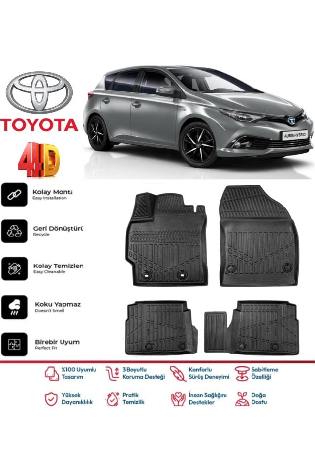 Toyota Auris 2013 Model 4D Havuzlu Paspas