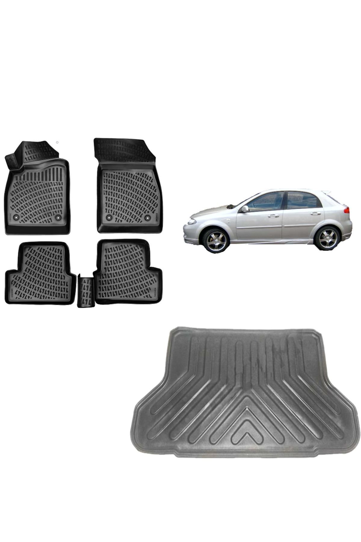 Chevrolet Lacetti Hatchback 2010 Model 3D Bagaj Havuzu+3D Havuzlu Araca Özel Paspas Takımı