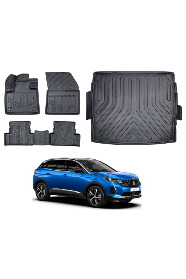 Peugeot 3008 2016 Sonrası 3D Üst Bagaj Havuzu+3D Araca Özel Paspas Takımı