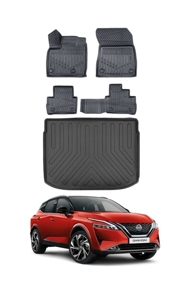 Nissan Qashqai 2025 Model Üst Bagaj Havuzu Araca Özel Siyah Paspas Takımı