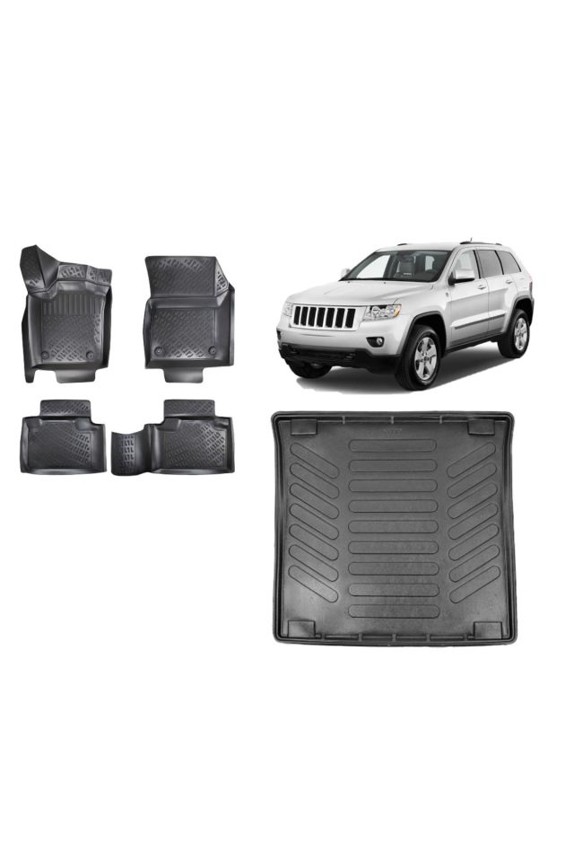 Jeep Grand Cherokee 2014 Model 3D Bagaj Havuzu+3D Havuzlu Araca Özel Paspas Takımı