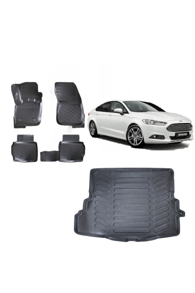 Mondeo 2017 Model 3D Bagaj Havuzu+3D Havuzlu Araca Özel Paspas Takımı