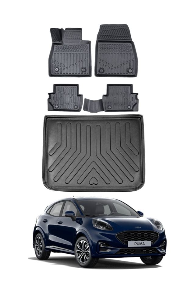 Ford Puma 2023 Model Üst Bagaj Havuzu Araca Özel Siyah Paspas Takımı