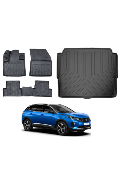 Peugeot 3008 2016 Sonrası 3D Alt Bagaj Havuzu+3D Araca Özel Paspas Takımı