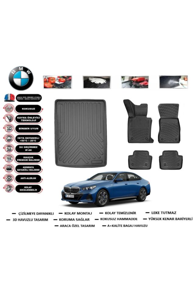 Bmw 5 serisi G60 2024 Model Bagaj Havuzu Araca Özel Paspas Takımı Prrox