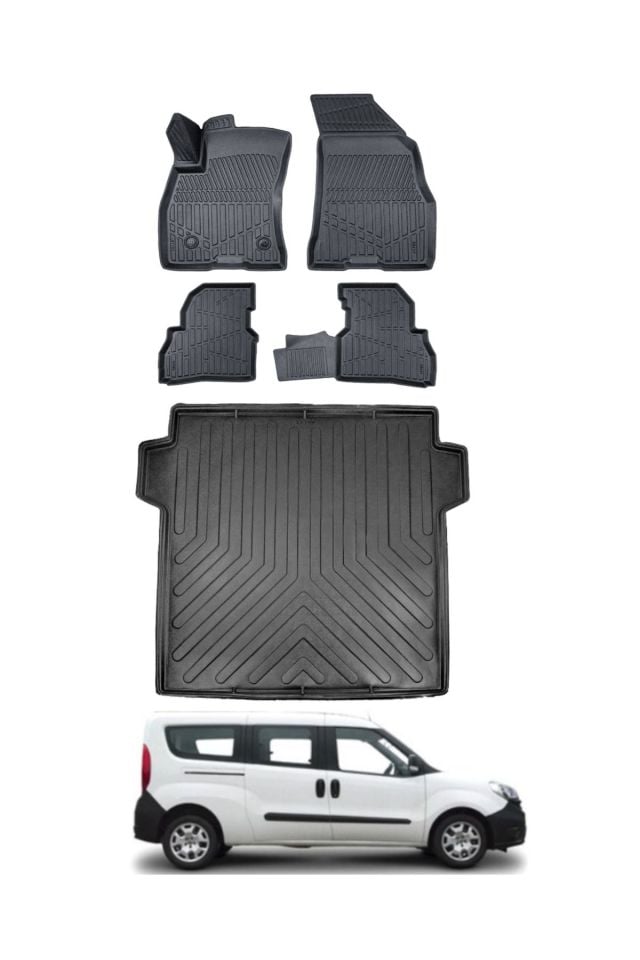 Fiat Doblo Maxi 2022 Model Bagaj Havuzu Araca Özel Siyah Paspas Takımı