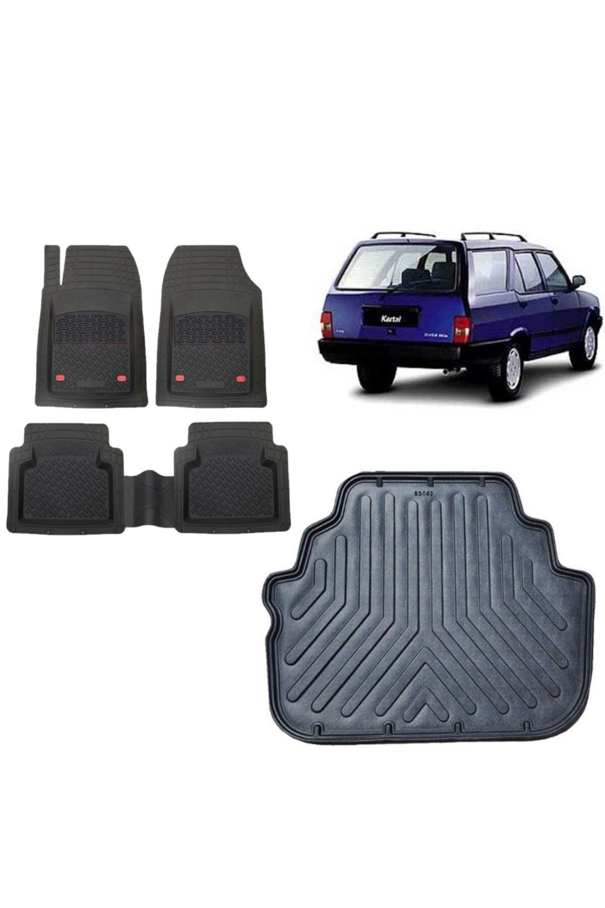 Tofaş Kartal 1990 Model 3d Bagaj Havuzu+3d Karbon Kromlu Havuzlu Paspas Takımı