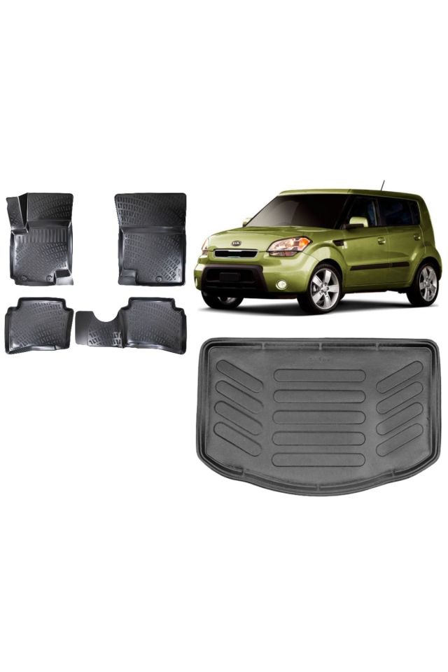 Kia Soul 2015 Model 3D Bagaj Havuzu+3D Havuzlu Araca Özel Paspas Takımı