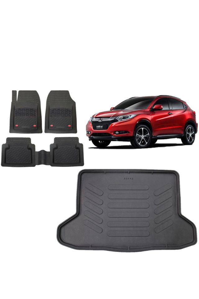 Honda HR-V 2016 Model Stepneli 3D Bagaj Havuzu+3D Havuzlu Safir Siyah Renk Paspas