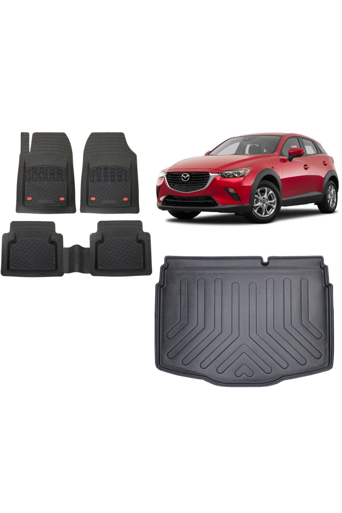 Mazda CX3 2017 Model 3D Bagaj Havuzu+3D Havuzlu Safir Siyah Renk Paspas