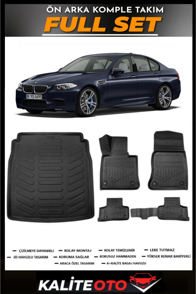 Bmw 5 Serisi F10 Bagaj Havuzu+4.5D Havuzlu Paspas Seti 2014 Model