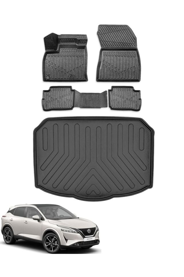 Nissan Qashqai 2022 Sonrası Alt Kademe Bagaj Havuzu+Araca Özel Üretim 3D Havuzlu Paspas