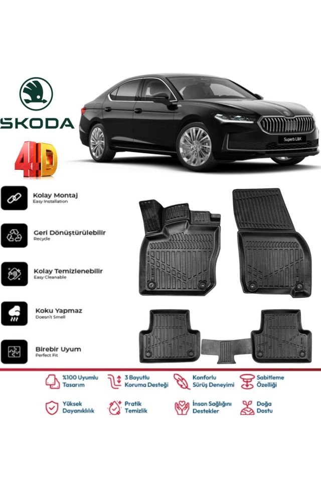 Skoda SuperB 2025 Model 4D Havuzlu Paspas