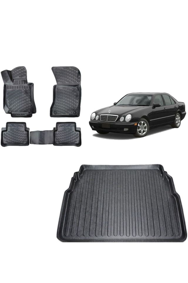 Mercedes E Serisi W210 1996 Model 3D Bagaj Havuzu+3D Havuzlu Araca Özel Paspas Takımı