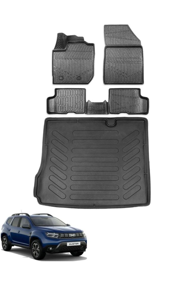 Dacia Duster 4x2 2023 Ve Sonrası Bagaj Havuzu+Araca Özel Üretim 3D Havuzlu Paspas Takımı