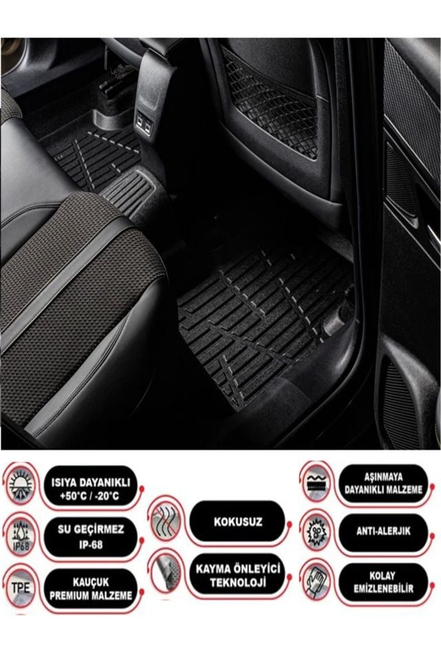 Toyota Corolla Cross 2022 Sonrası 4D Araca Özel Havuzlu Kokusuz Paspas Takımı