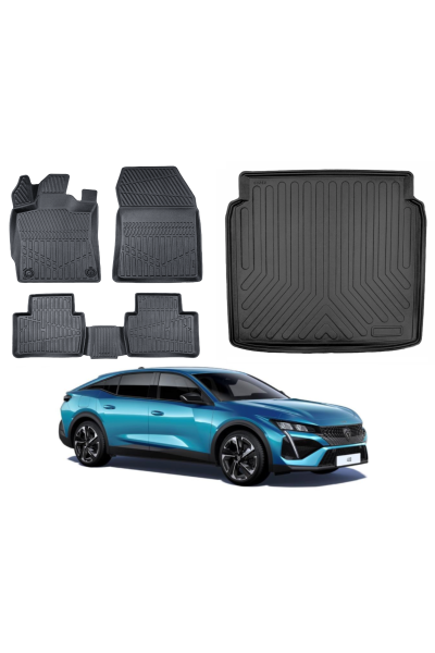 Peugeot 408 2023 Sonrası 3D Bagaj Havuzu+3D Araca Özel Paspas Takımı