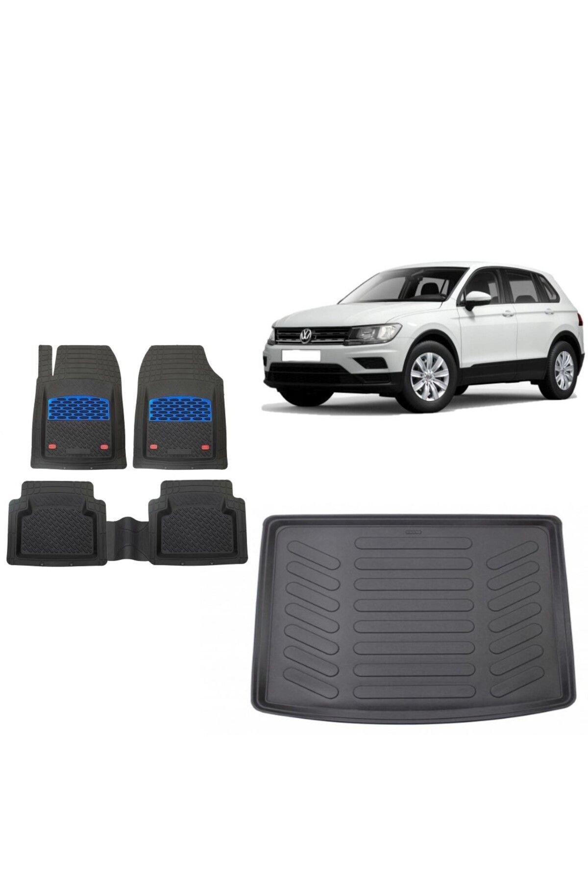 Volkswagen Tiguan 2019 Model Üst Kademe 3D Bagaj Havuzu+3D Havuzlu Safir Mavi Kromlu Paspas