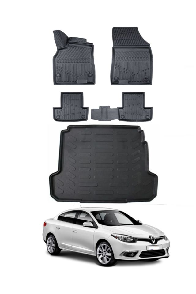 Renault Fluence 2012 Model Bagaj Havuzu Araca Özel Siyah Paspas Takımı