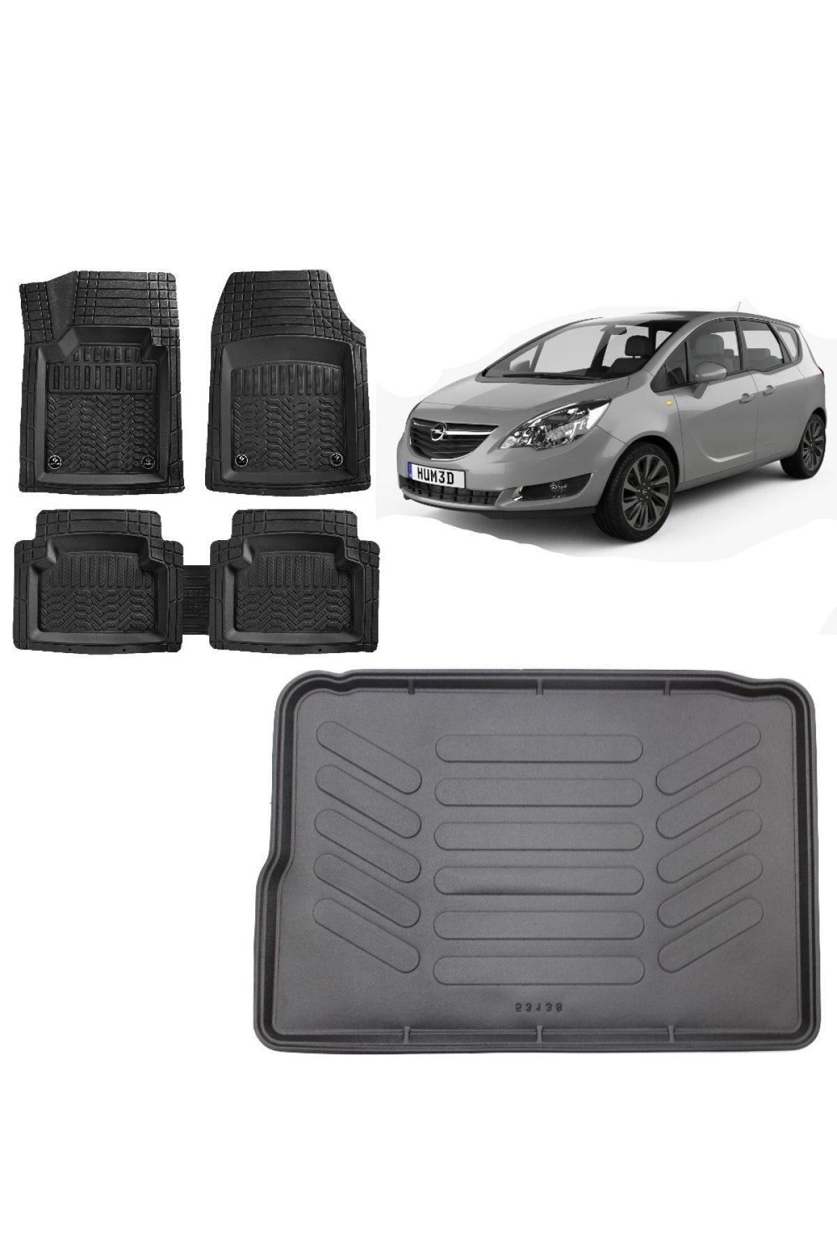 Opel Meriva B 2014 Model 3d Bagaj Havuzu+3d Siyah Havuzlu Paspas Takımı