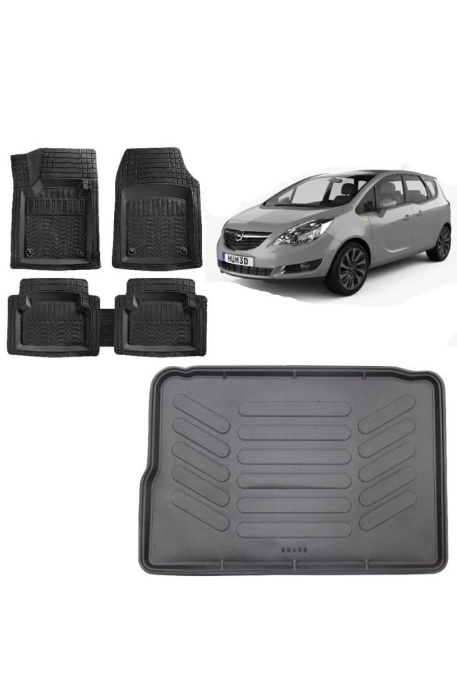 Opel Meriva B 2014 Model 3d Bagaj Havuzu+3d Siyah Havuzlu Paspas Takımı