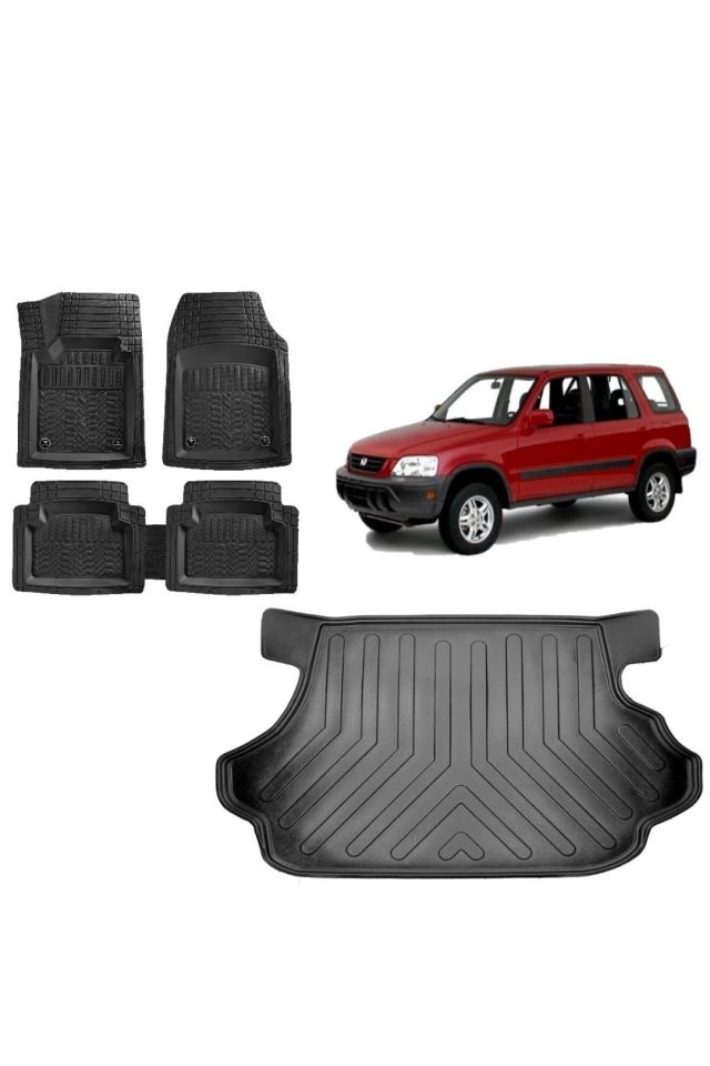 Honda CRV 1999 Model 3D Bagaj Havuzu+3D Havuzlu Araca Özel Paspas Takımı