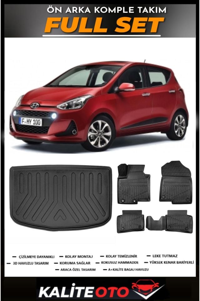 Hyundai İ10 Bagaj Havuzu+4.5D Havuzlu Paspas Seti 2019 Model