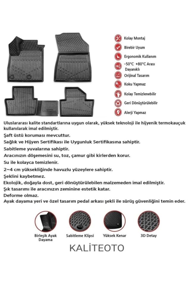 Togg T10X 2023 Ve Sonrası Bagaj Havuzu+Araca Özel Üretim 3D Havuzlu Paspas