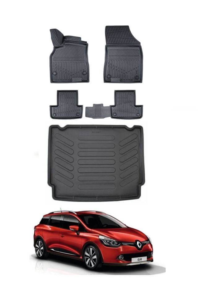 Renault Clio 4 Stw 2014 Model Bagaj Havuzu Araca Özel Siyah Paspas Takımı