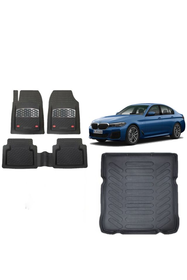 Bmw 5 Serisi G30 2021 Model 3D Bagaj Havuzu+3D Havuzlu Safir Gri Kromlu Paspas