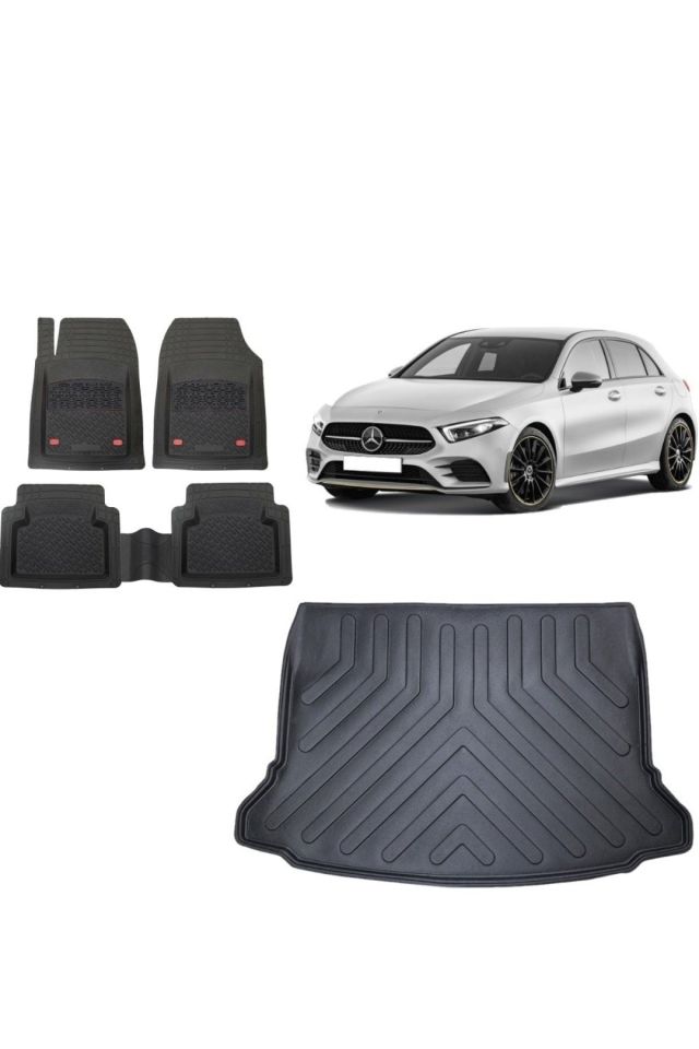 Mercedes A Serisi Hatchback Cepli 2022 Model Uyumlu 3d Bagaj Havuzu+3d Havuzlu Paspas Safir Siyah