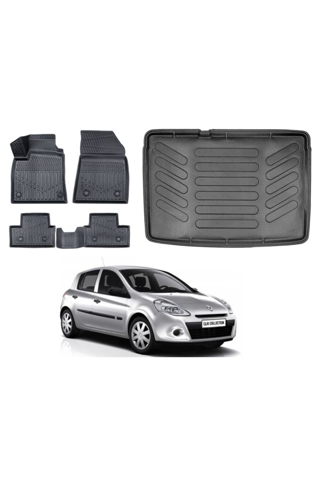 Renault Clio 3 2008 Model Kancasız Bagaj Havuzu Paspas Takımı Maxi Eva Serisi