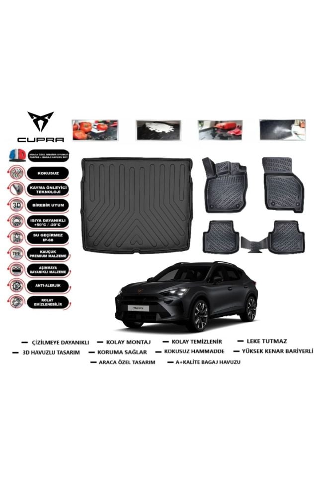 Cupra Formentor 2024 Model Üst Bagaj Havuzu Araca Özel Paspas Takımı Prrox