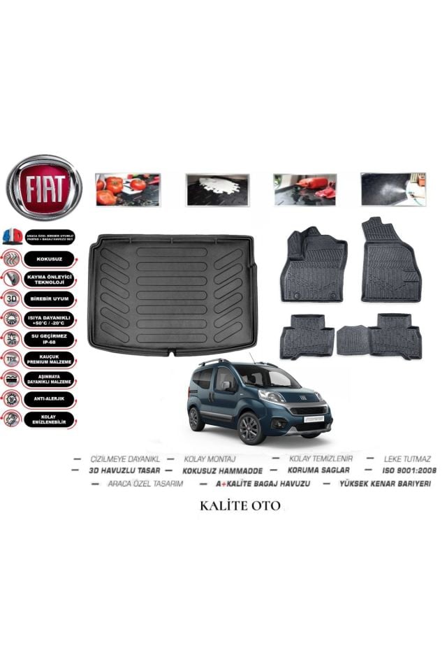 Fiat Fiorino 2017 Model 3D Bagaj Havuzu+4D Havuzlu Paspas Setii