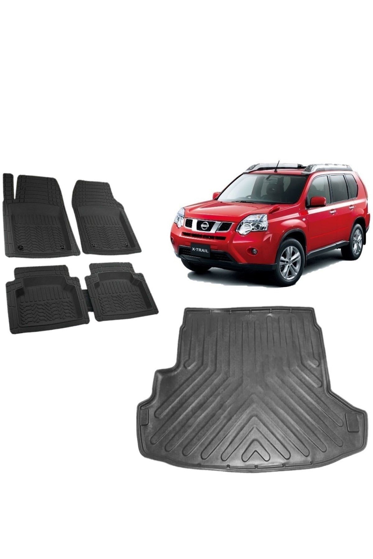 Nissan Xtrail 2010 Model 3d Uyumlu Bagaj Havuzu+3d Siyah Havuzlu Paspas Takımı