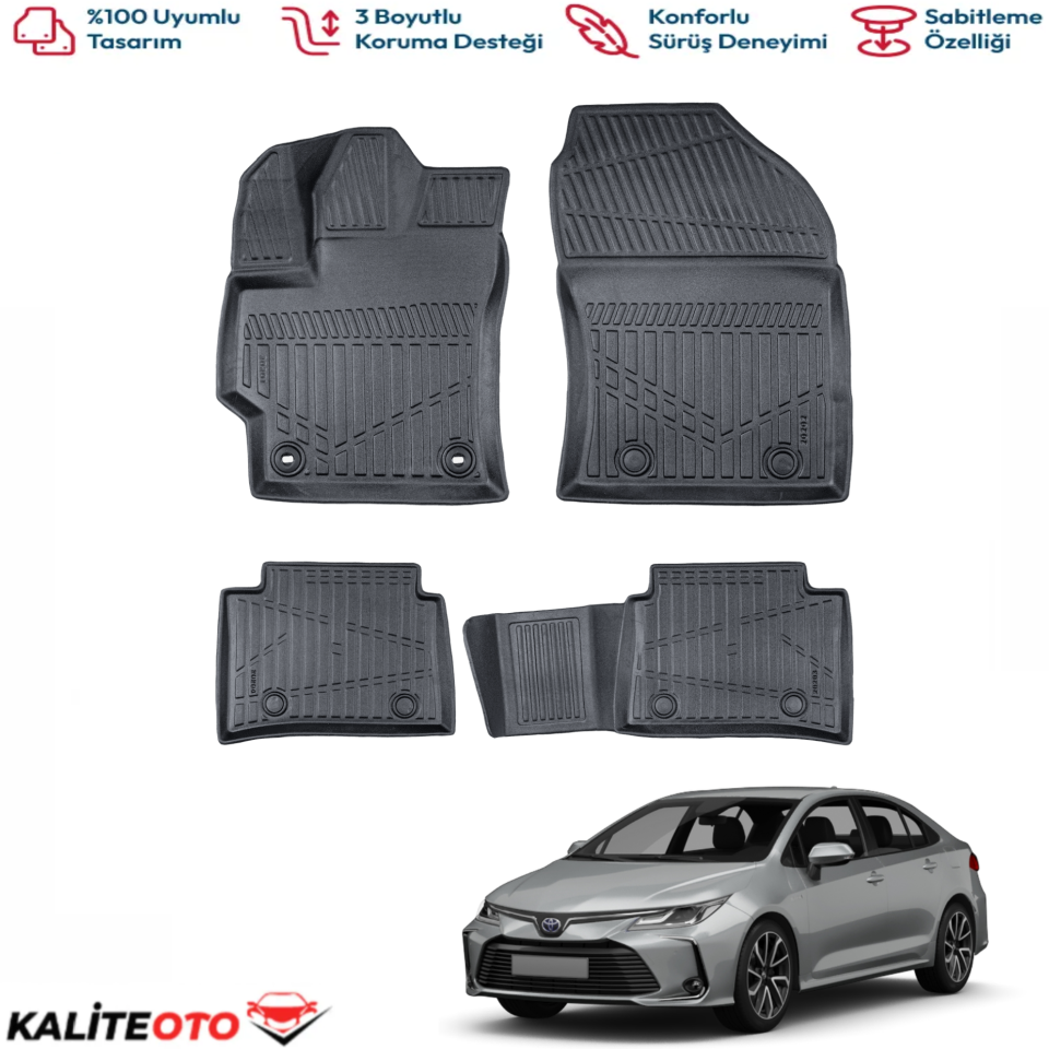 Toyota Corolla 2018 Sonrası 3D Araca Özel Paspas Takımı