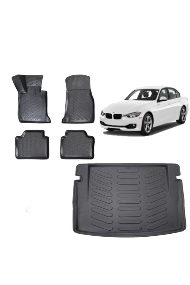 Bmw 3 Serisi F30 2012 Model 3D Bagaj Havuzu+3D Havuzlu Araca Özel Paspas Takımı