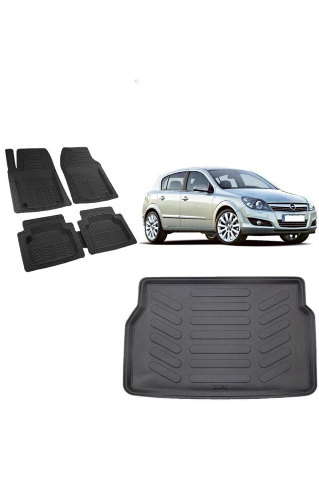 Opel Astra H Hatchback 2009 Model 3d Bagaj Havuzu+3d Uyumlu Siyah Havuzlu Paspas Takımı