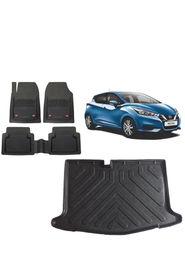 Nissan Micra 2020 Model 3d Bagaj Havuzu+3d Havuzlu Paspas Takımı Safir Siyah Uyumlu