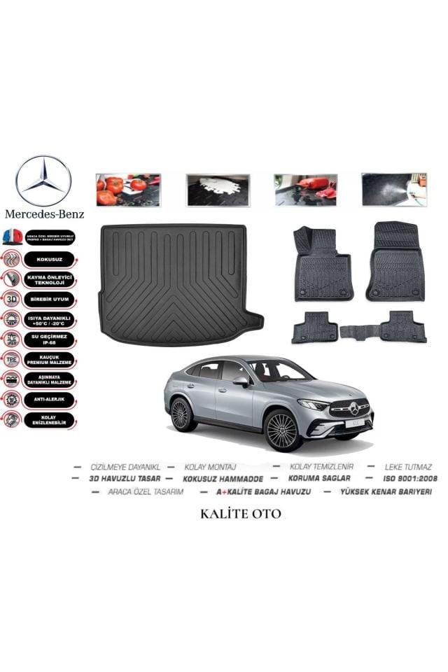 Mercedes GLC Coupe 2023 Model 3D Bagaj Havuzu+4D Havuzlu Paspas Setii