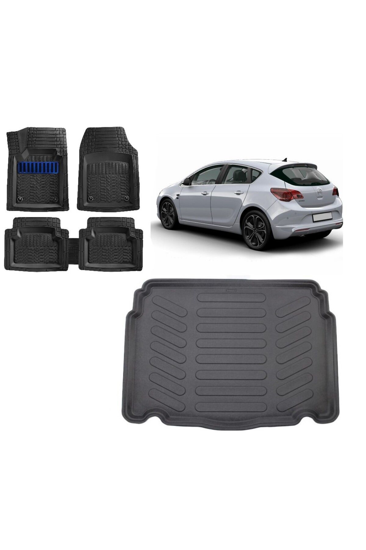 Opel Astra J HB 2010 Model 3D Bagaj Havuzu+3D Havuzlu Maximum Mavi Kromlu Paspas