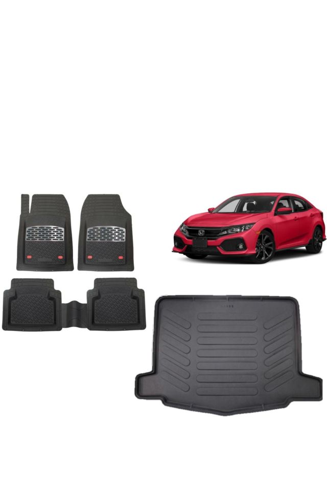 Honda Civic HB 2018 Model 3D Bagaj Havuzu+3D Havuzlu Safir Karbon Kromlu Paspas
